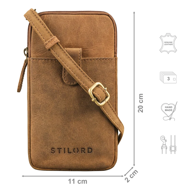 "Amara" Brusttasche mit Handy-Fach aus Echt Leder für Damen und Herren