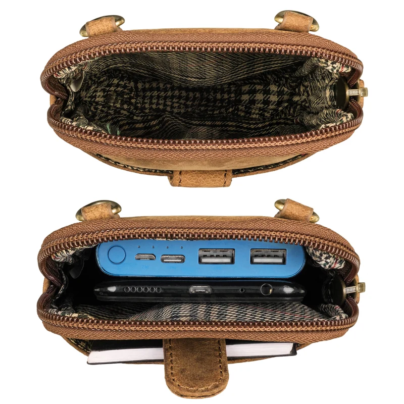 "Amara" Brusttasche mit Handy-Fach aus Echt Leder für Damen und Herren