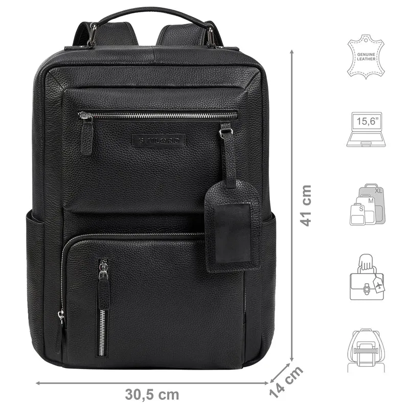 "Alejandro" moderner Business Lederrucksack 15.6 Zoll für Herren