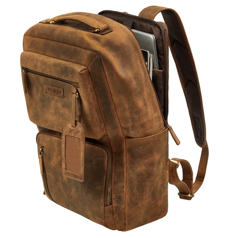 "Alejandro" moderner Business Lederrucksack 15.6 Zoll für Herren