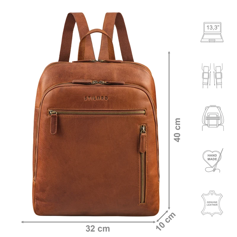 "July" Eleganter Rucksack Damen Leder