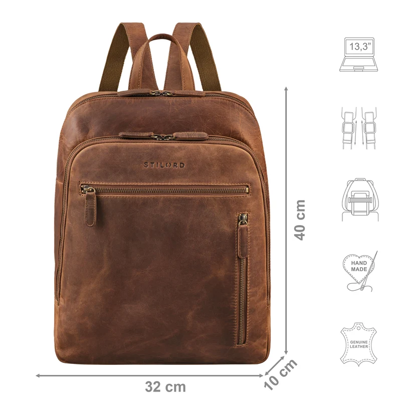 "July" Eleganter Rucksack Damen Leder