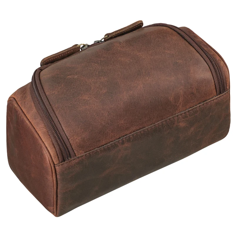 "Rowan" Vintage Leder Kulturbeutel zum Aufhängen