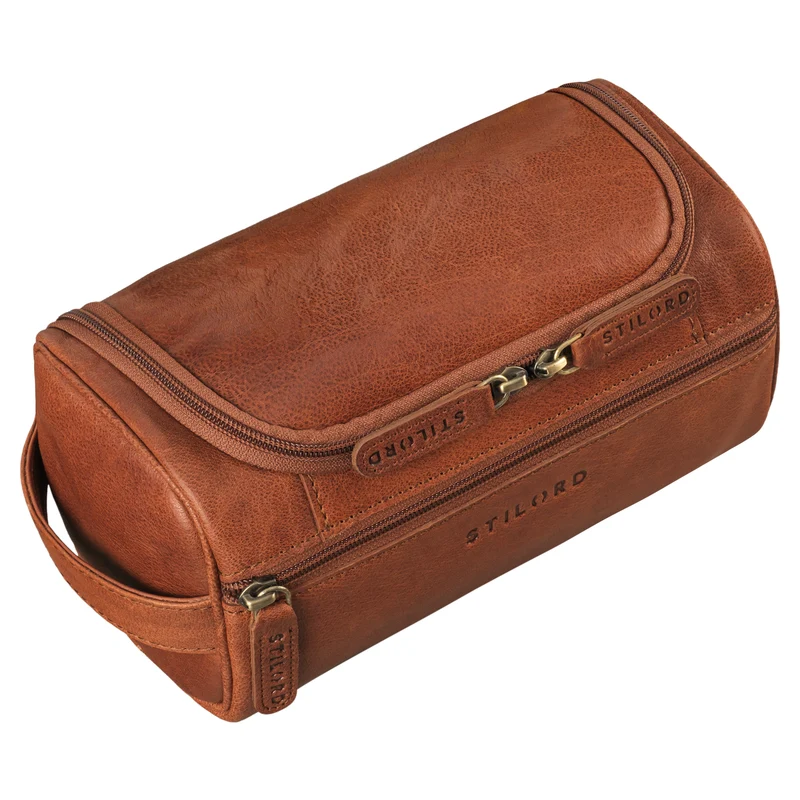 "Rowan" Vintage Leder Kulturbeutel zum Aufhängen