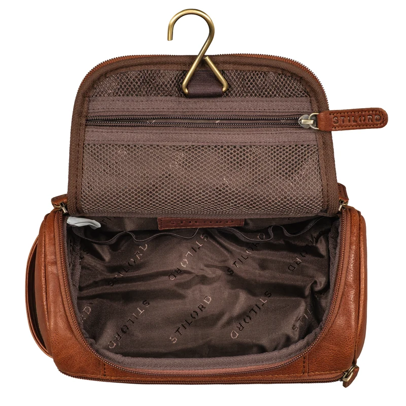 "Rowan" Vintage Leder Kulturbeutel zum Aufhängen