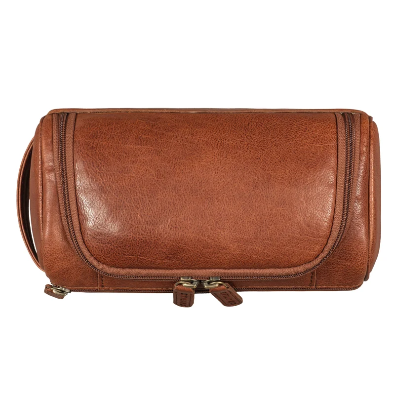 "Rowan" Vintage Leder Kulturbeutel zum Aufhängen