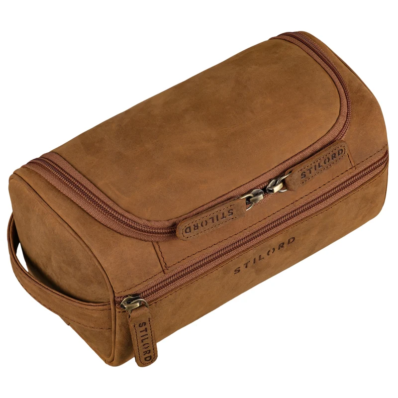 "Rowan" Vintage Leder Kulturbeutel zum Aufhängen