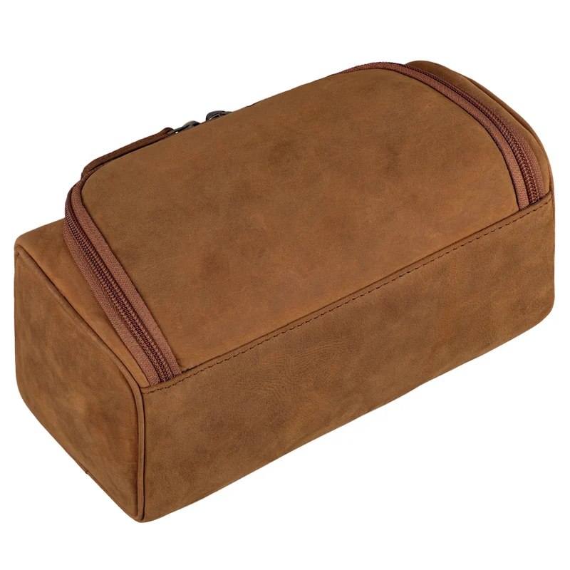 "Rowan" Vintage Leder Kulturbeutel zum Aufhängen