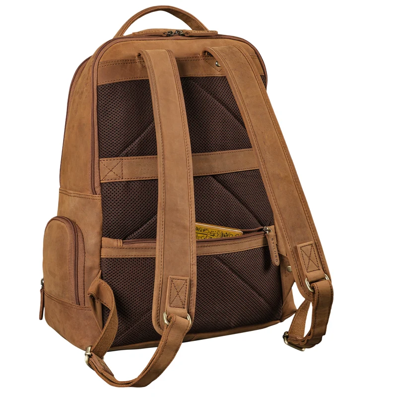 "Riccardo" Robuster Leder Laptoprucksack 18 Zoll für Herren & Damen