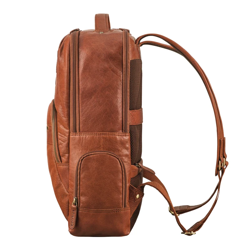 "Riccardo" Robuster Leder Laptoprucksack 18 Zoll für Herren & Damen