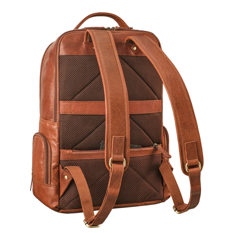 "Riccardo" Robuster Leder Laptoprucksack 18 Zoll für Herren & Damen