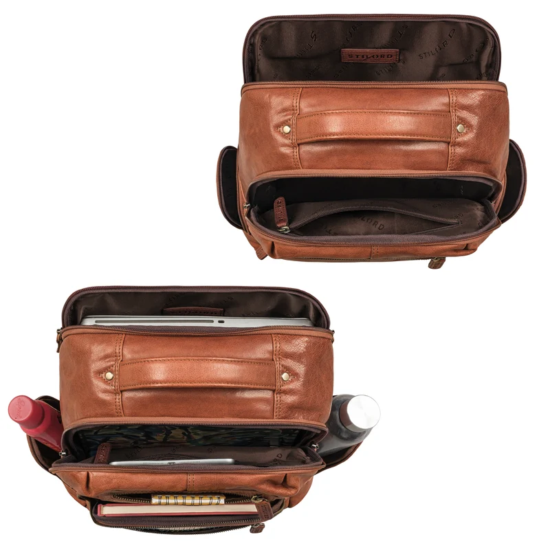"Riccardo" Robuster Leder Laptoprucksack 18 Zoll für Herren & Damen