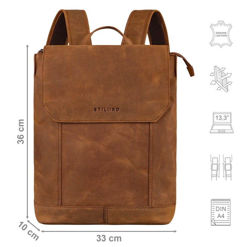 "Sage" Vintage Leder Rucksack für Damen Herren