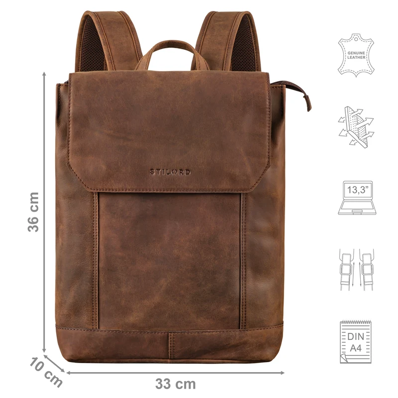 "Sage" Vintage Leder Rucksack für Damen Herren