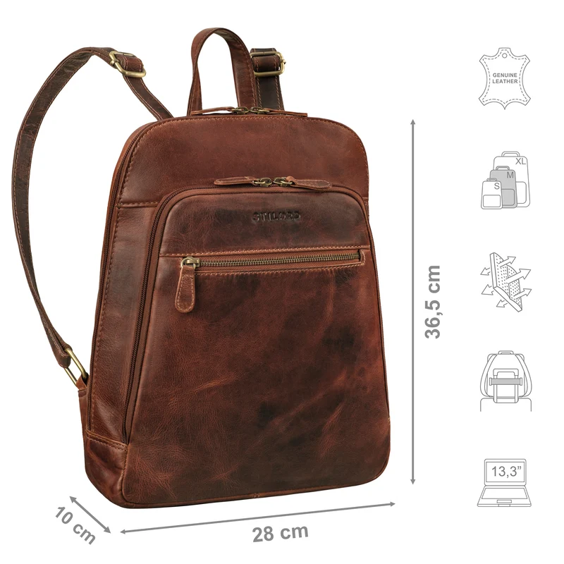 "Giselle" Laptop Lederrucksack 13.3 Zoll - 14 Zoll für Damen Herren