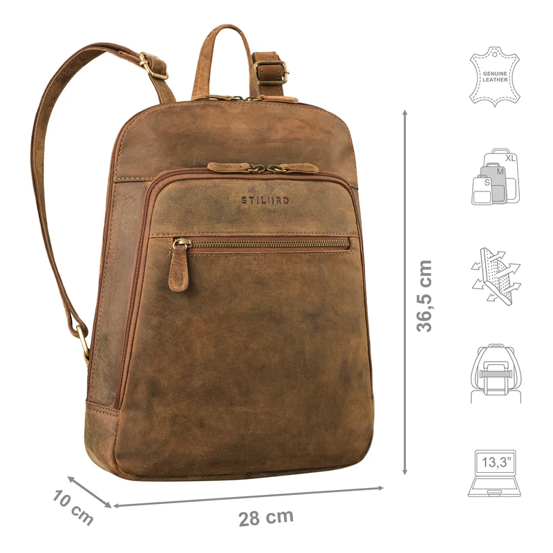 "Giselle" Laptop Lederrucksack 13.3 Zoll - 14 Zoll für Damen Herren