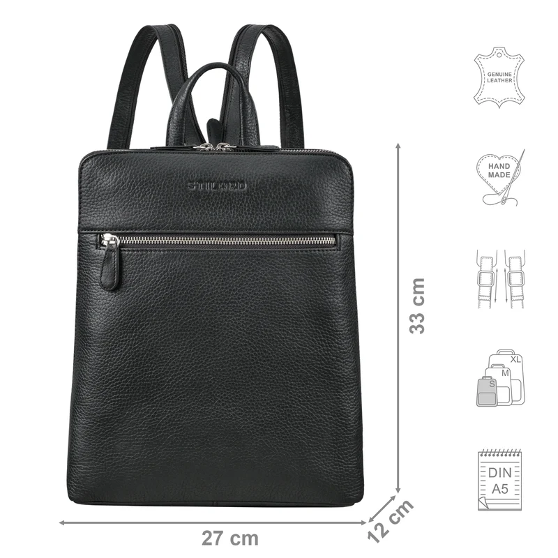 "Doris" Elegantes Lederrucksack Frauen Echt-Leder mittelgroß