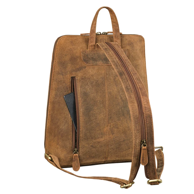 "Doris" Elegantes Lederrucksack Frauen Echt-Leder mittelgroß
