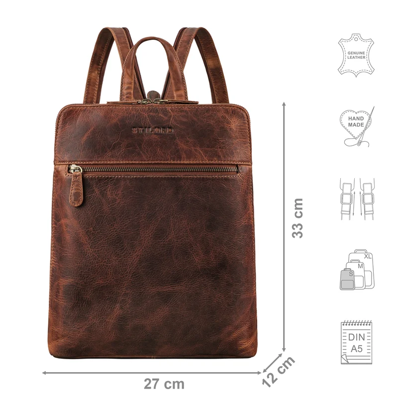 "Doris" Elegantes Lederrucksack Frauen Echt-Leder mittelgroß