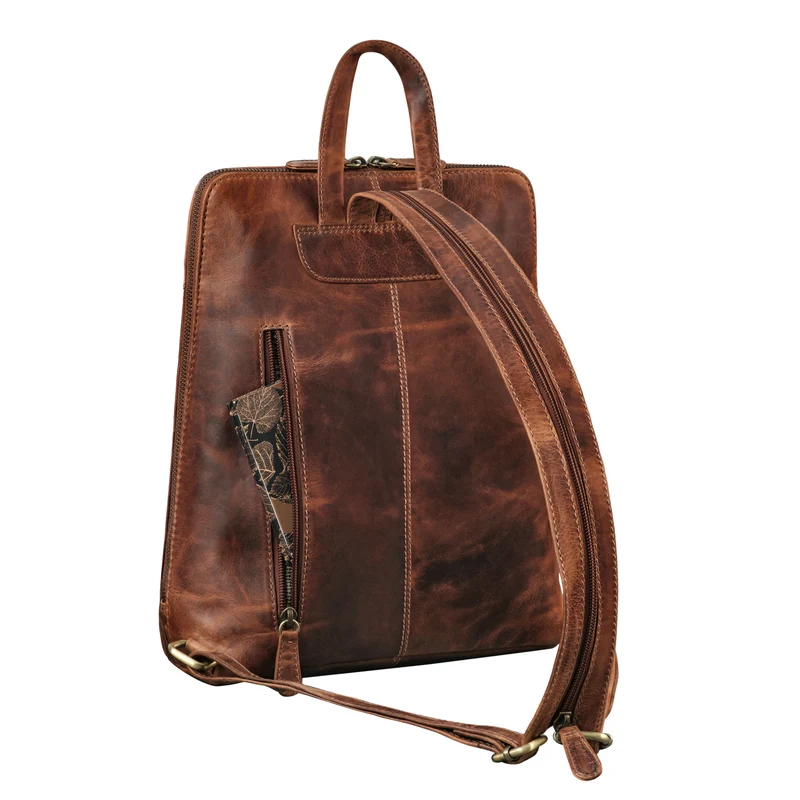 "Doris" Elegantes Lederrucksack Frauen Echt-Leder mittelgroß