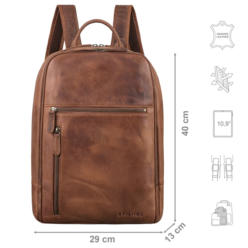 "Jai" Leder Rucksack Herren Groß