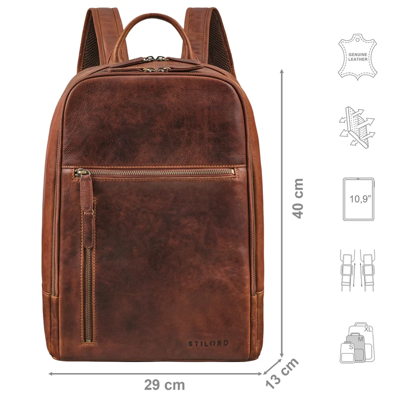 "Jai" Leder Rucksack Herren Groß