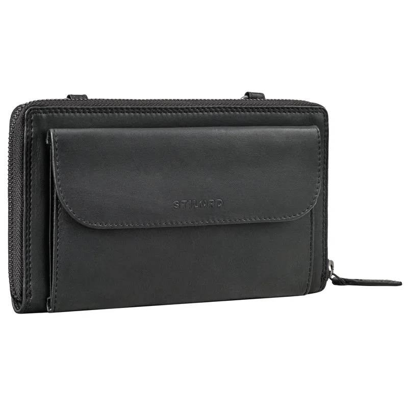 "Monica" 4 in 1 Leder Geldbörse mit Handyfach Schultertasche Damen