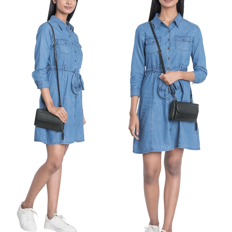 "Monica" 4 in 1 Leder Geldbörse mit Handyfach Schultertasche Damen