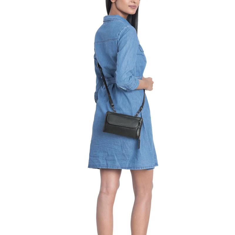 "Monica" 4 in 1 Leder Geldbörse mit Handyfach Schultertasche Damen
