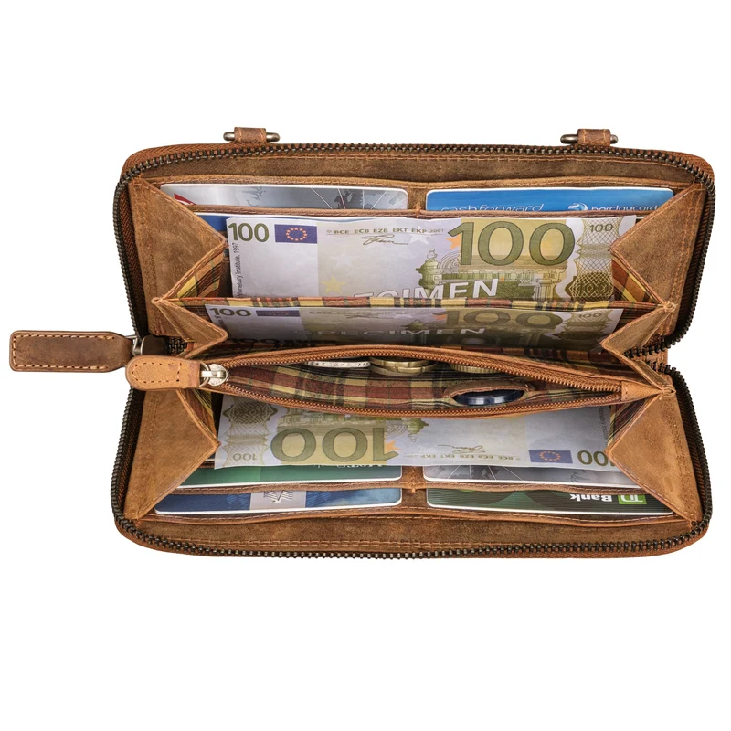 "Monica" 4 in 1 Leder Geldbörse mit Handyfach Schultertasche Damen