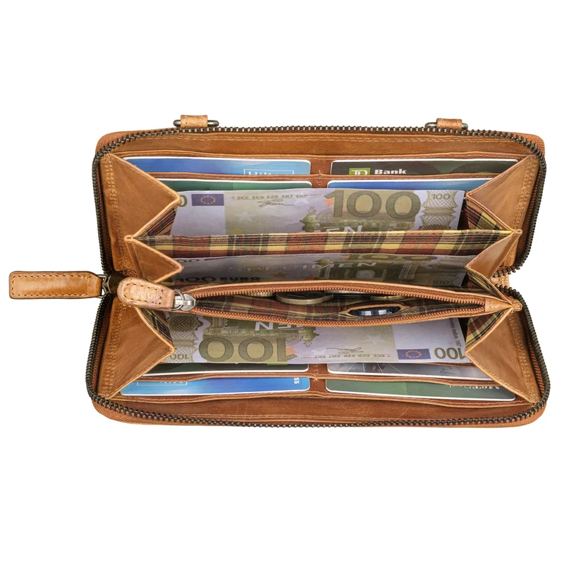 "Monica" 4 in 1 Leder Geldbörse mit Handyfach Schultertasche Damen