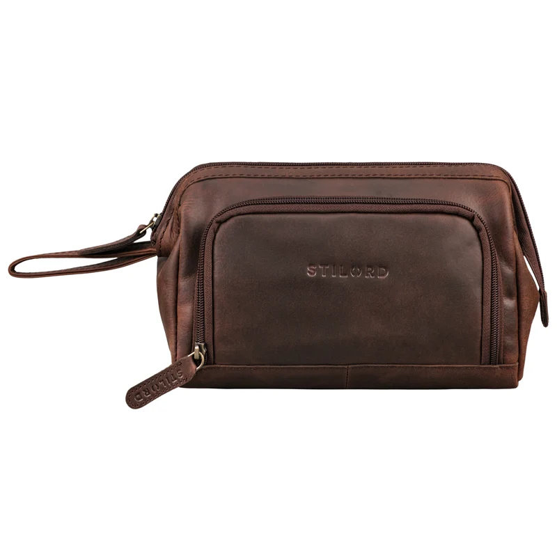 "Henry" Kosmetiktasche und Kulturbeutel aus Leder