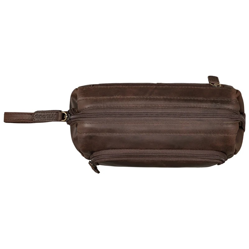 "Henry" Kosmetiktasche und Kulturbeutel aus Leder