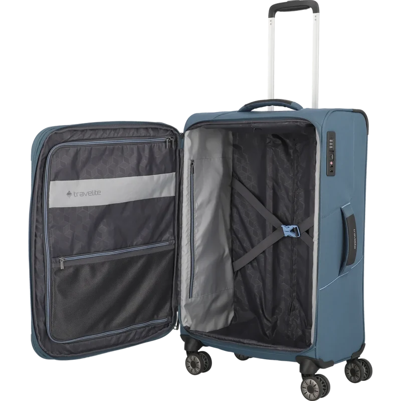 Travelite Skaii 4-Rollen Trolley M 67 cm -Panoramablau