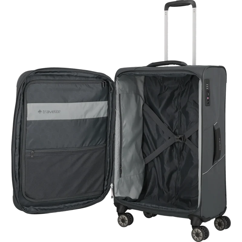 Travelite Skaii 4-Rollen Trolley M 67 cm -Gipfelgrau