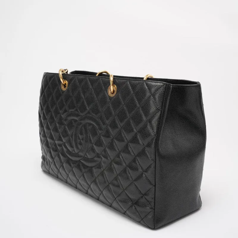 Chanel Black Grand Shopping Tote (GST) Tasche aus Kaviarleder