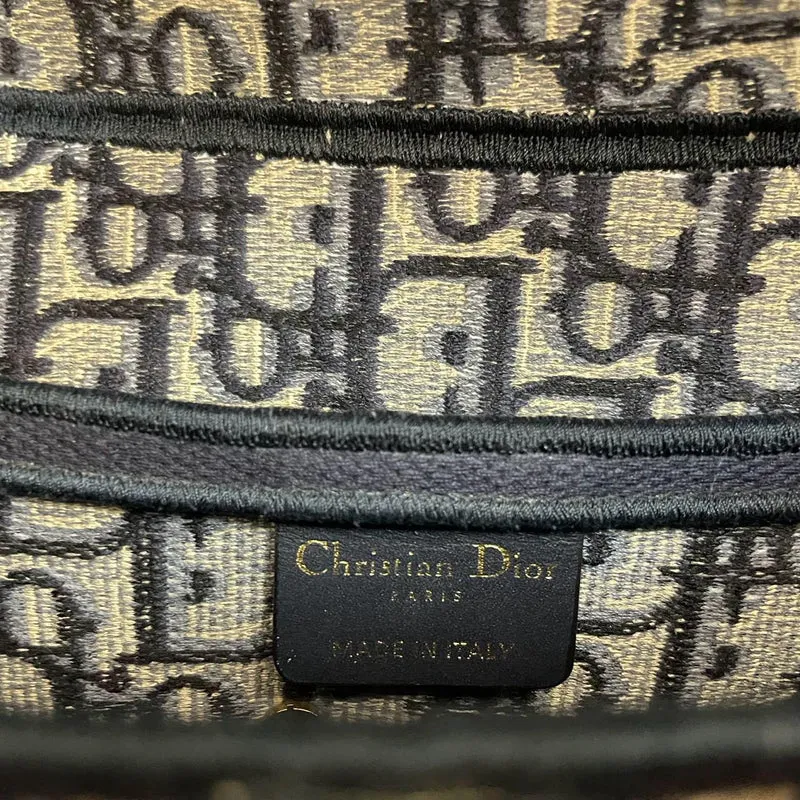 Dior Saddle Bag Blaue schräge Stickereitasche Mittelgroß mit Schultergurt 2021