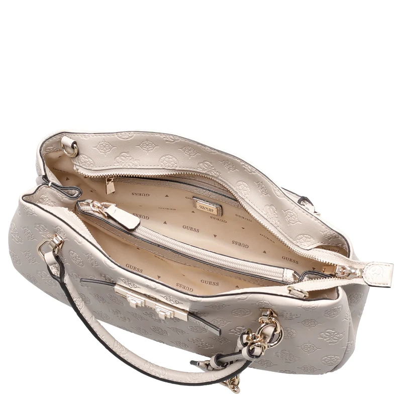 Guess Carmella 3 Comp Satchel - Henkeltasche 30 cm (bone logo)