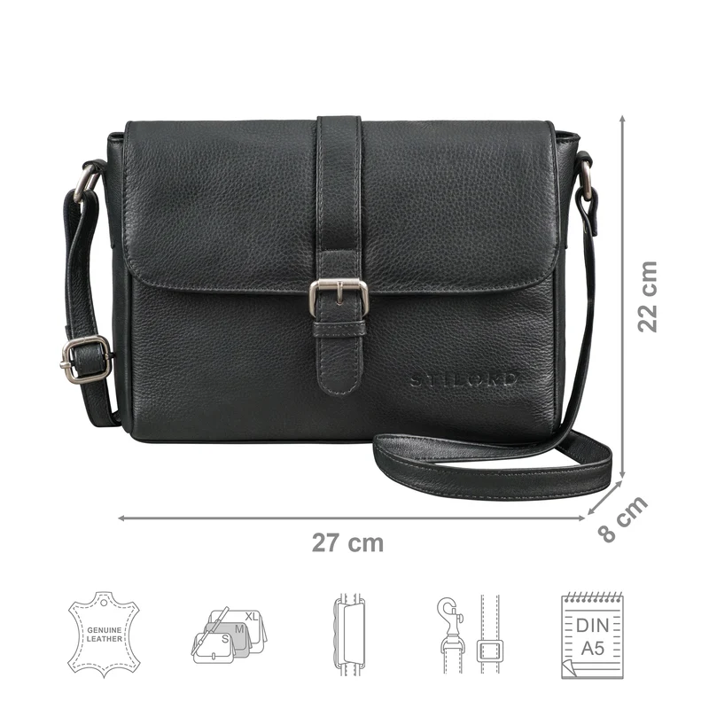 "Letizia" Leder Schultertasche Damen mittelgroß