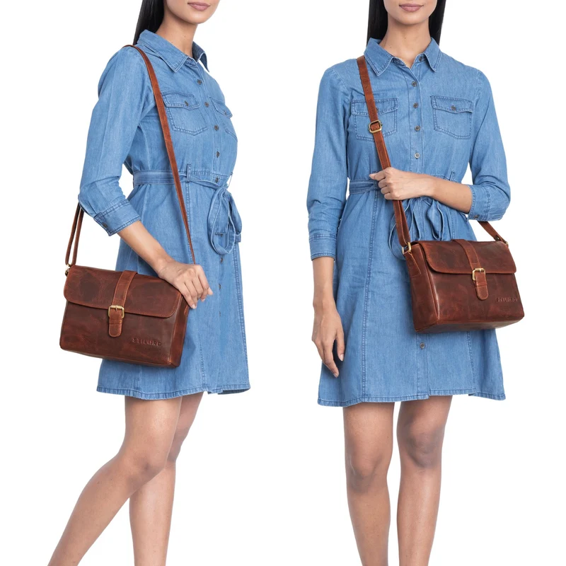 "Letizia" Leder Schultertasche Damen mittelgroß
