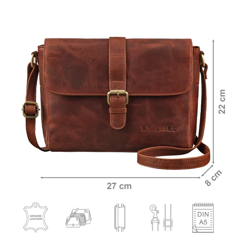 "Letizia" Leder Schultertasche Damen mittelgroß