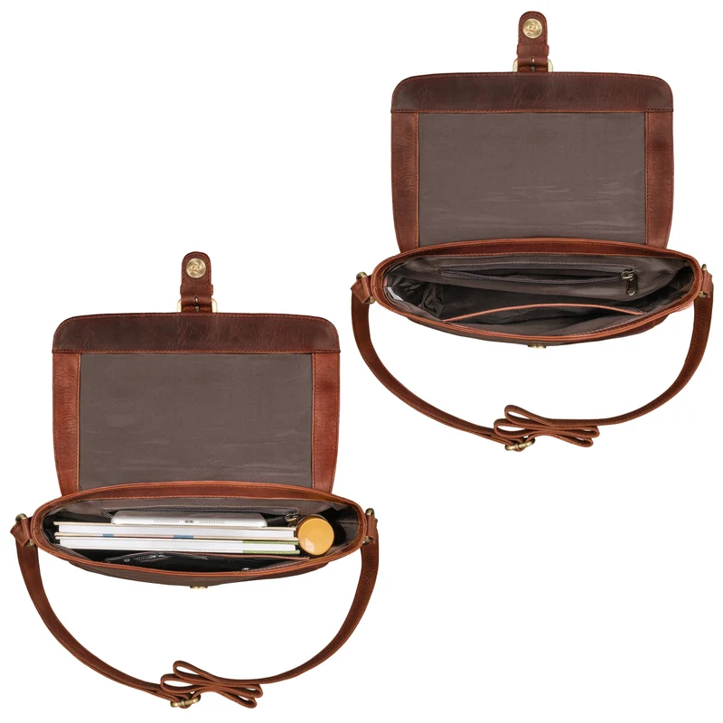 "Letizia" Leder Schultertasche Damen mittelgroß