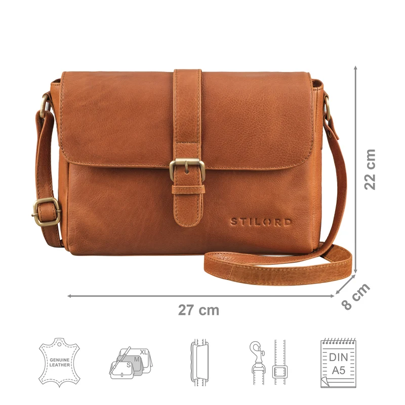 "Letizia" Leder Schultertasche Damen mittelgroß