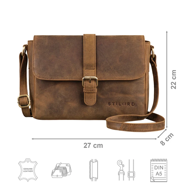 "Letizia" Leder Schultertasche Damen mittelgroß