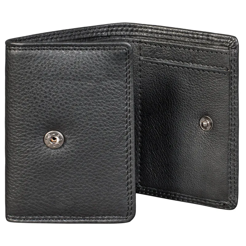 "Roy" Leder Mini Slim Wallet Herren mit Münzfach RFID Schutz Pop Up
