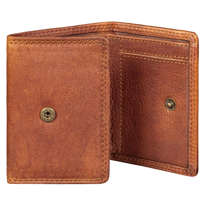 "Roy" Leder Mini Slim Wallet Herren mit Münzfach RFID Schutz Pop Up