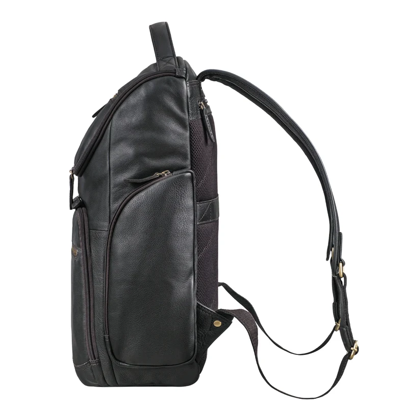 "Reggie" XL Leder Rucksack Herren mit 15 - 17 Zoll Laptop Fach Groß
