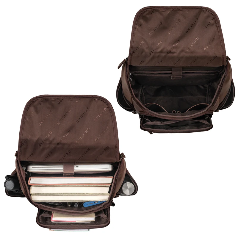 "Reggie" XL Leder Rucksack Herren mit 15 - 17 Zoll Laptop Fach Groß