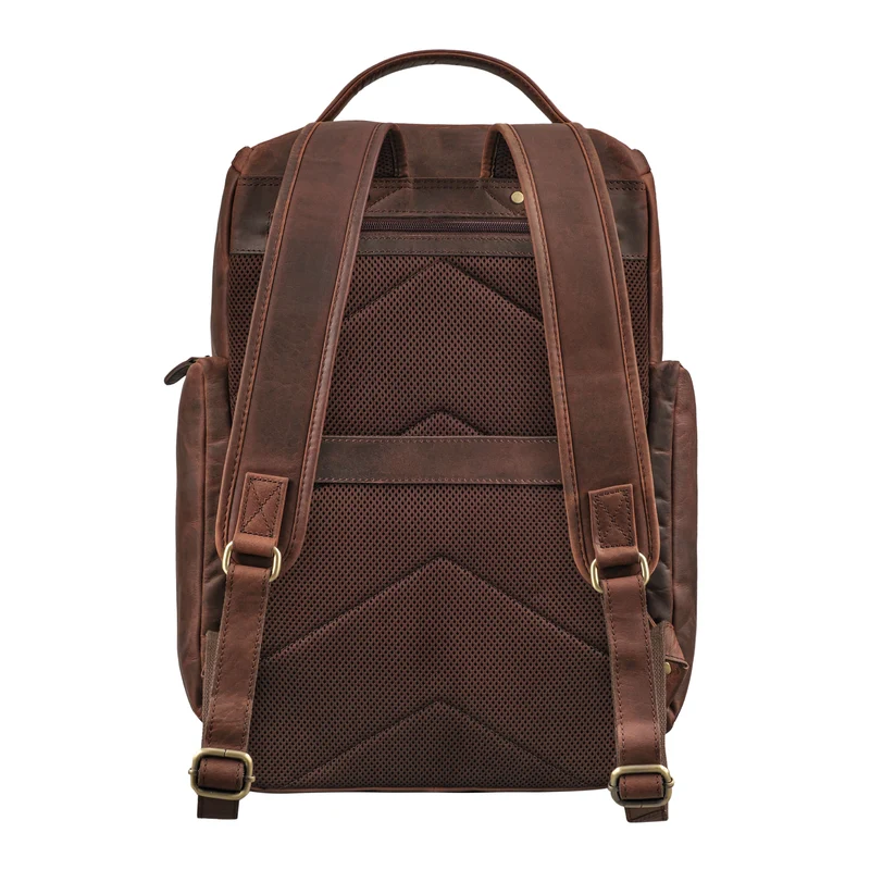 "Reggie" XL Leder Rucksack Herren mit 15 - 17 Zoll Laptop Fach Groß