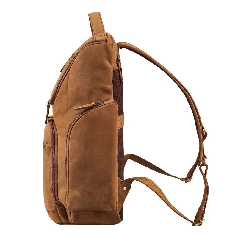 "Reggie" XL Leder Rucksack Herren mit 15 - 17 Zoll Laptop Fach Groß